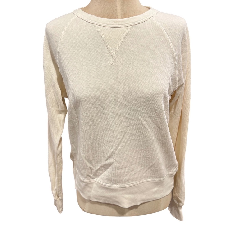 American Eagle Cream French Terry Crewneck Sweatshirt XS 063 3428 00006 1067-106